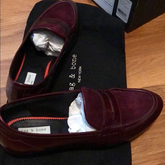 Rag and Bone Dina Loafer in Bordeaux 36.5 - Picture 3 of 8